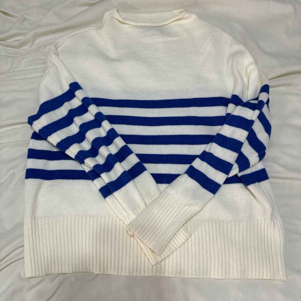Blue & White Striped Sweater